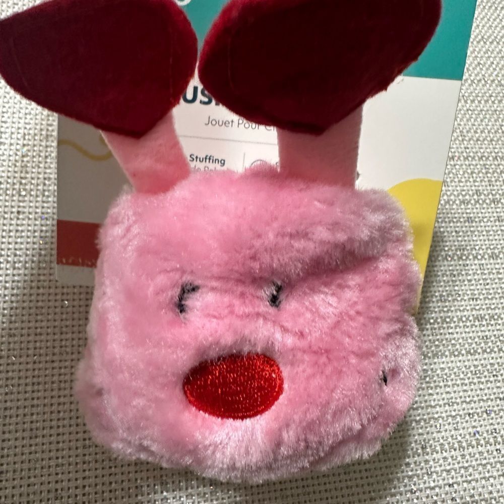 Zippy Paws Valentine’s Day Pink White Red Gray Plush Caterpillar Squeaky Dog Toy